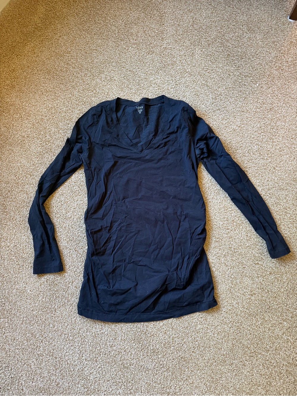 Love by GAP Black Long Sleeve maternity V-Neck Tunic